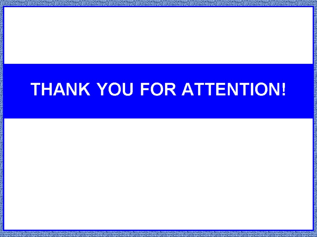 THANK YOU FOR ATTENTION!